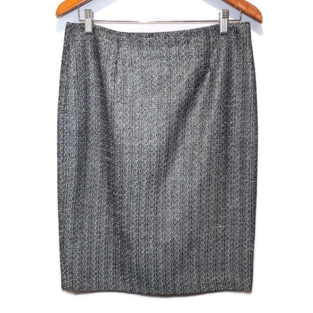 Laura Metallic Tweed Look Pencil Skirt Dressy Shiny Career Business Size 4